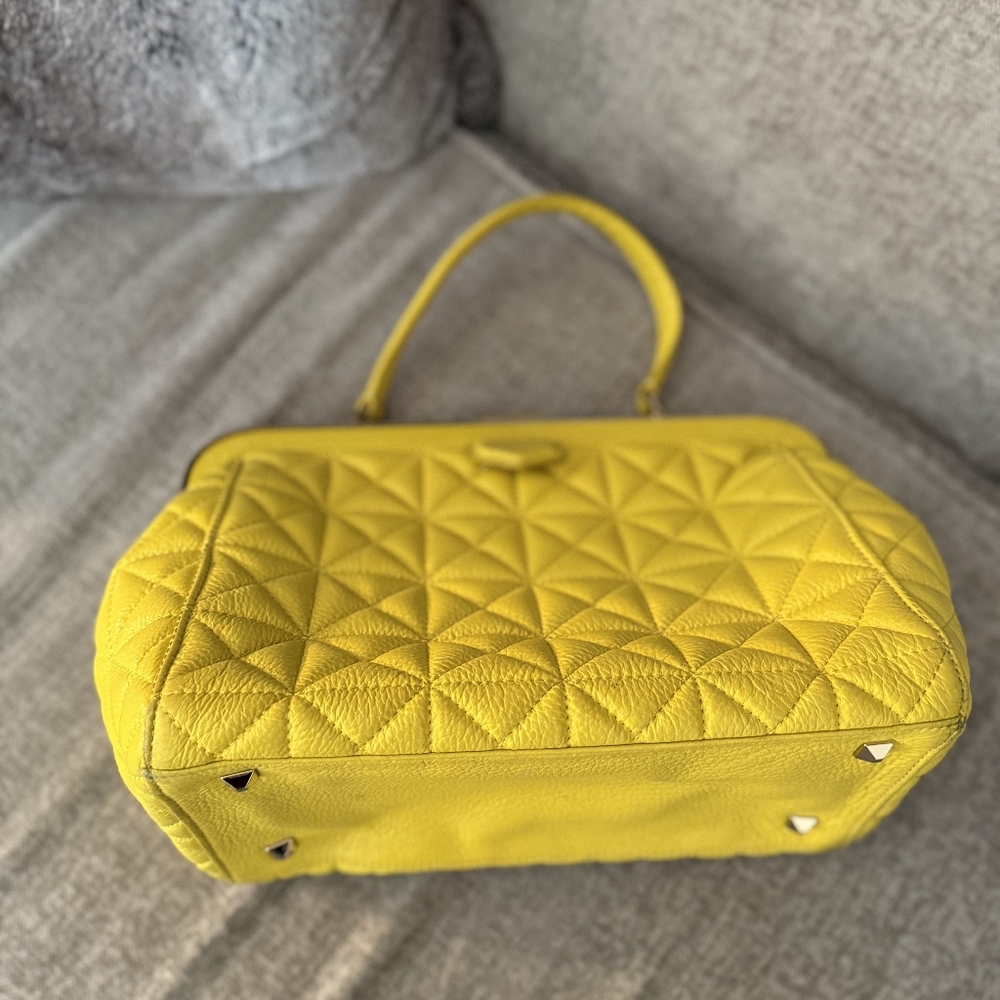 Yellow Quilted Top-Handle Women’s Bag - Picture 7 of 8